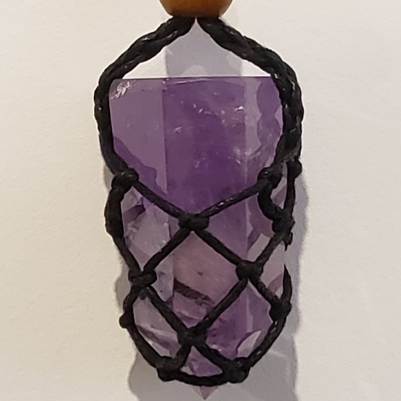 ⬛BLACK ADJUSTABLE CORDED EMPTY CRYSTAL CAGE NECKLACE - Picture 3 of 5